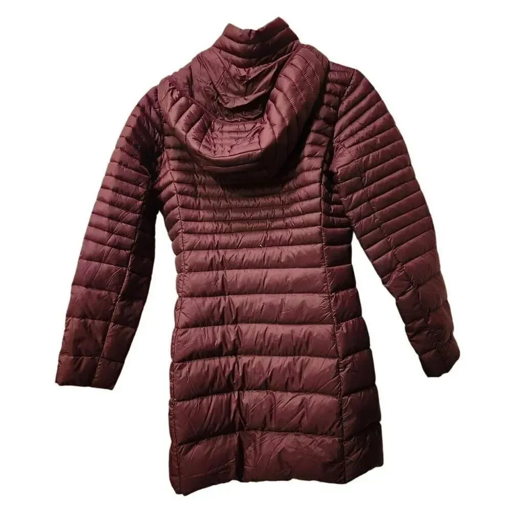Michael Kors Down Packable Lightweight Puffer Full Length Jacket Maroon Women’s